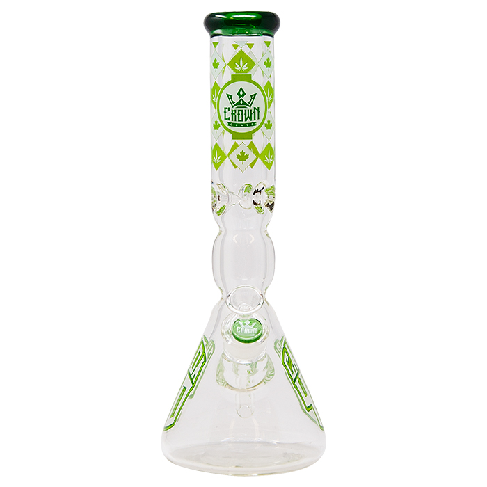Crown Glass  14 Inches Green Canada 420 Bong
