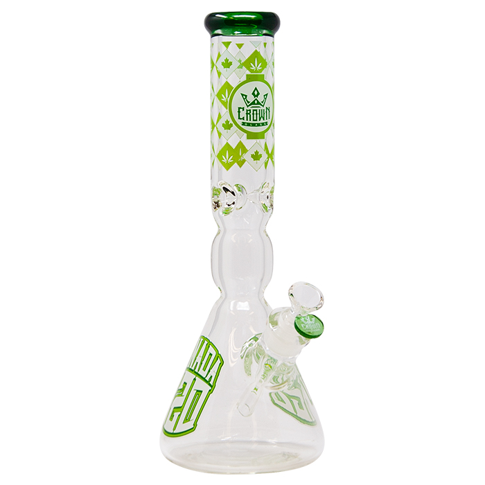 Crown Glass  14 Inches Green Canada 420 Bong