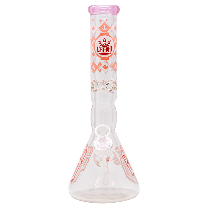 Crown Glass  14 Inches Pink Canada 420 Bong