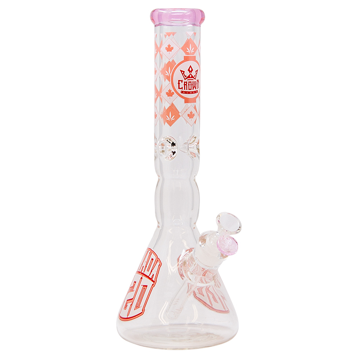 Crown Glass  14 Inches Pink Canada 420 Bong