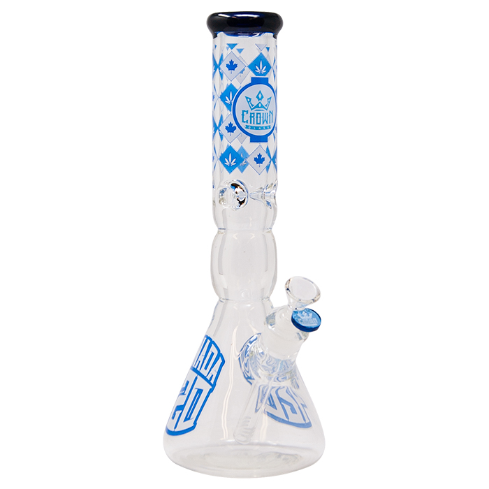 Crown Glass 14 Inches Blue  Canada 420 Bong