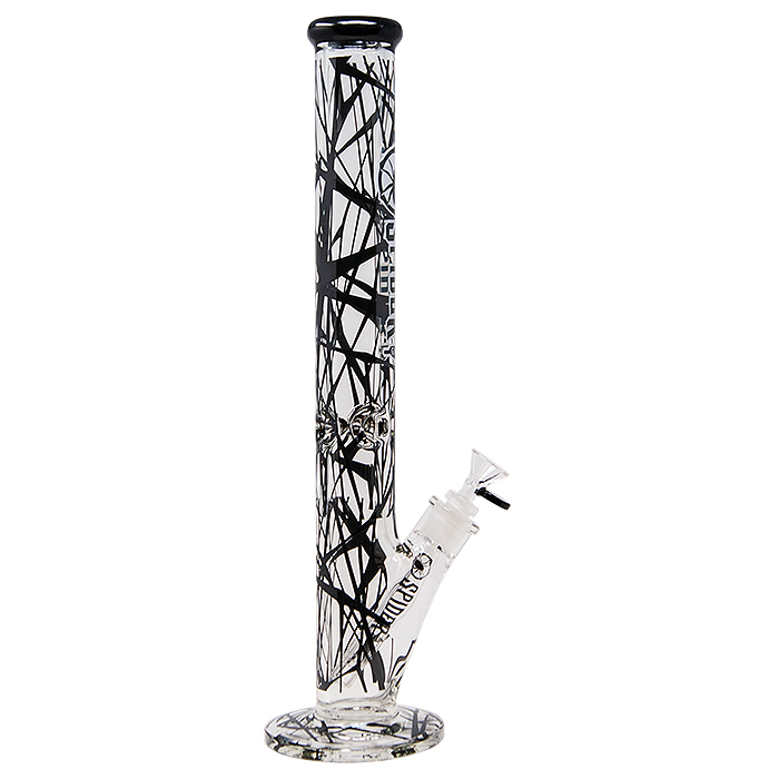 Cylindrical Spider Web Black 18 Inches Bong