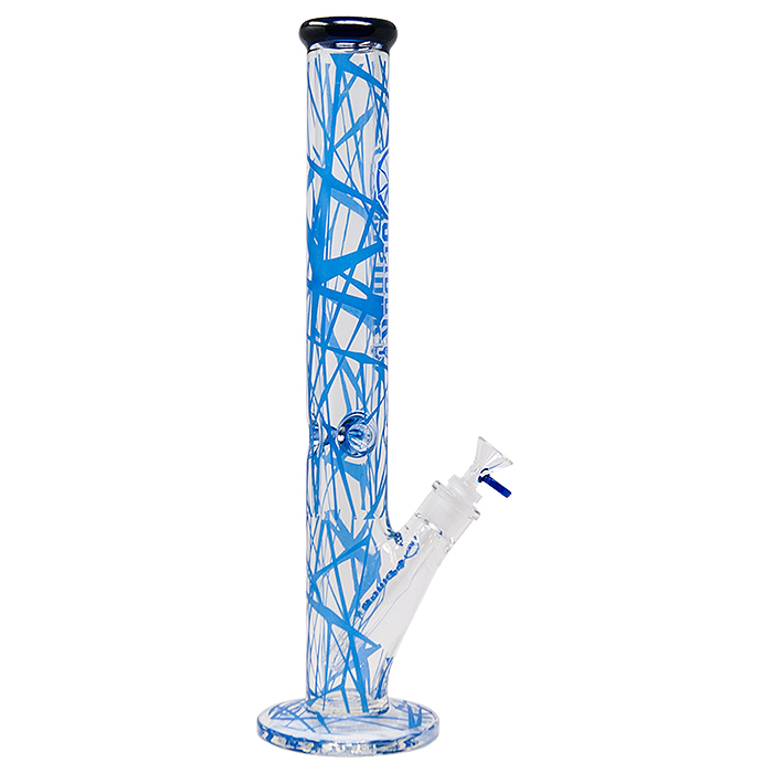 Cylindrical Spider Web Blue 18 Inches Bong