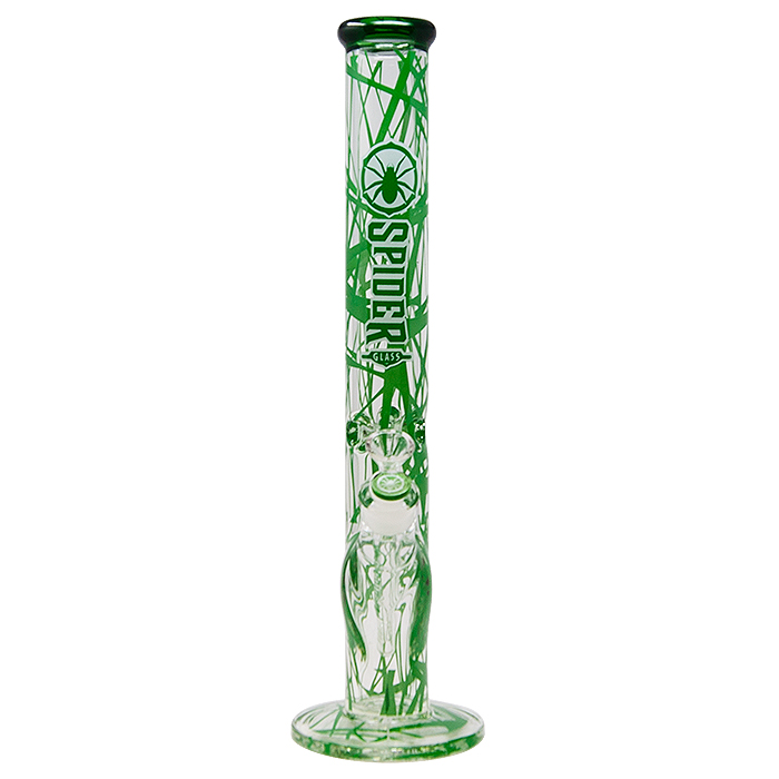 Cylindrical Spider Web Green 18 Inches Bong