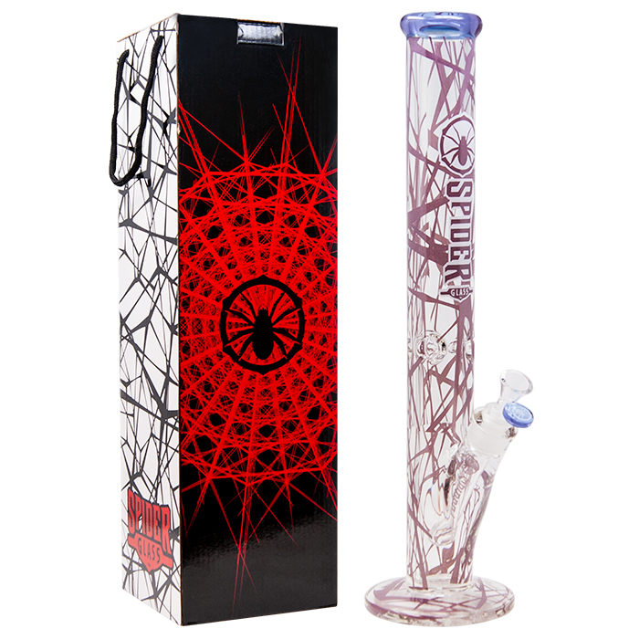 Cylindrical Spider Web Purple 18 Inches Bong
