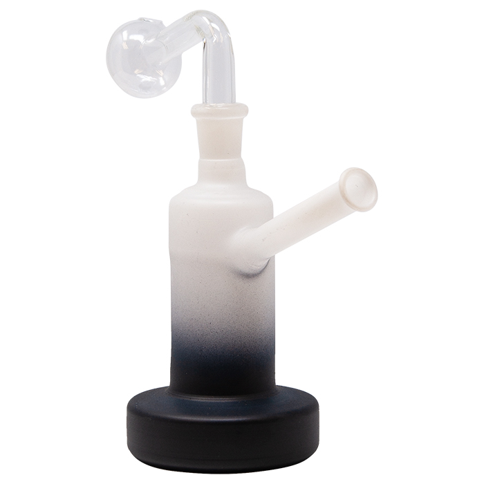 Black Flat Base Frosty Oil Bong 6 Inches