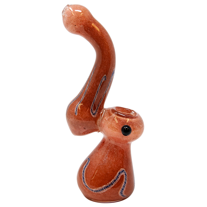 SP-Brown and Blue Glass Bubbler 7 Inches