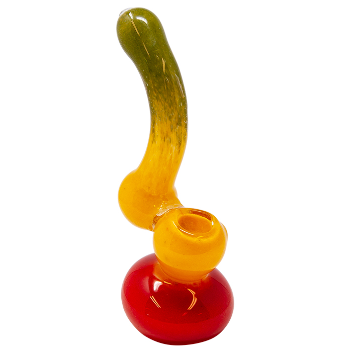 Rasta Tinted Glass Bubbler 7 Inches