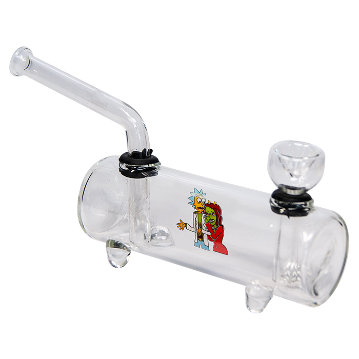 Clear Glass Water Pipe with Rick N Morty Red Dress