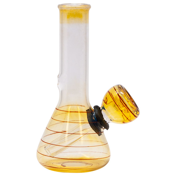 Color Changing Yellow Mini Travel Bong 4 Inches