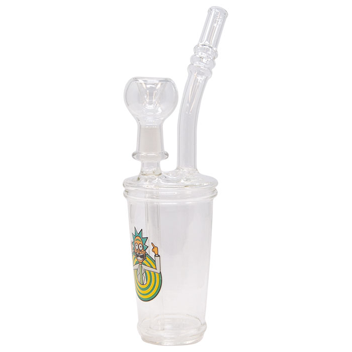 Rick One Finger Salute Glass Bong 9 inches