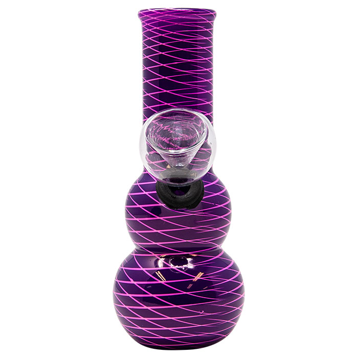 Netted Purple  Mini Glass Bong 5 Inches