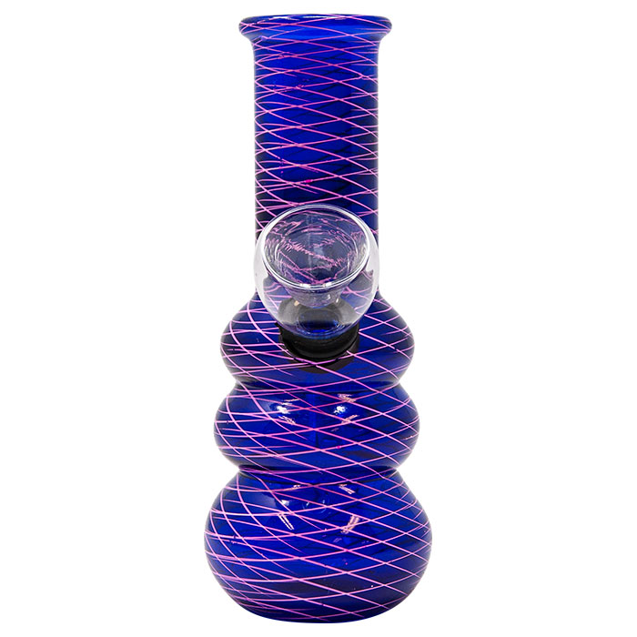 Netted Blue Mini Glass Bong 5 Inches