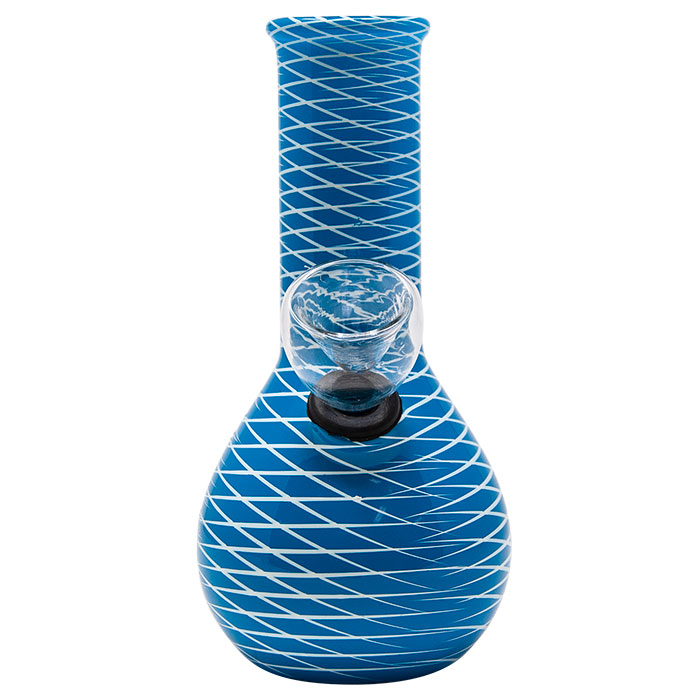 Netted Sky Blue Mini Glass Bong 5 Inches