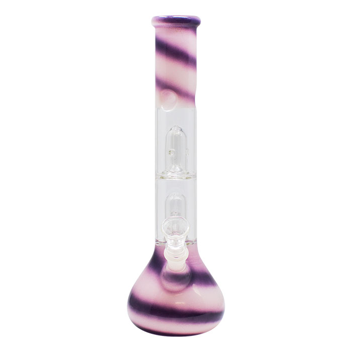 Purple Tie And Die Glass Bong With Ice Catcher 12 Inches