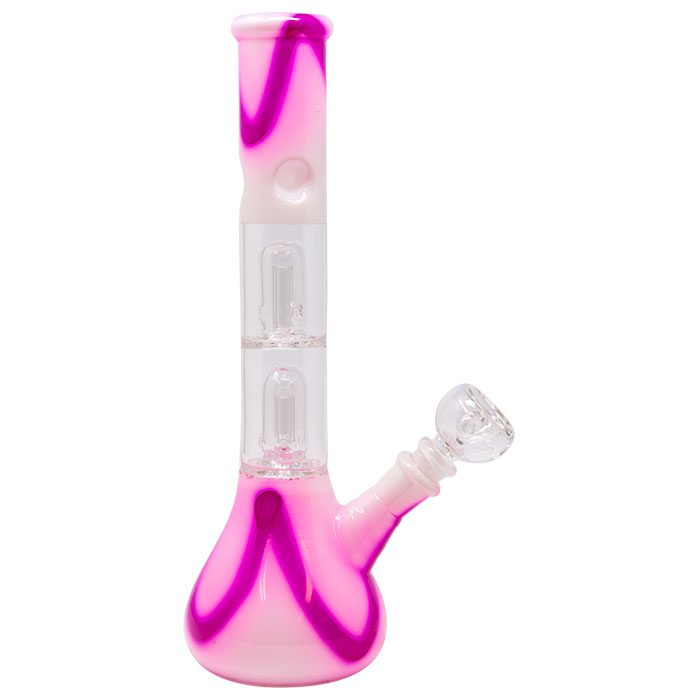 Tie And Die Pink Glass Bong With Ice Catcher 12 Inches