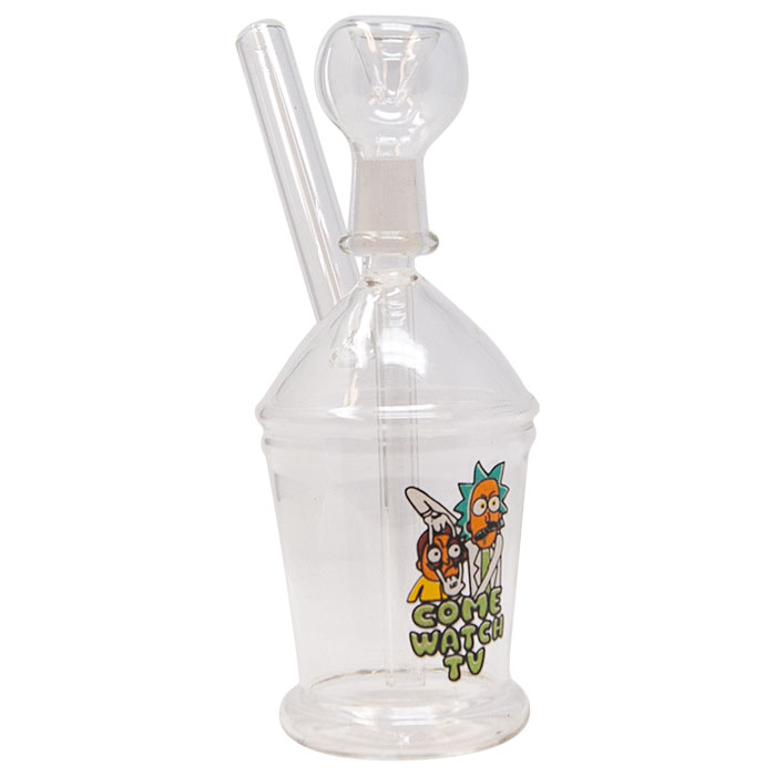 RM Come Watch TV Mini Glass Bong 7 Inches