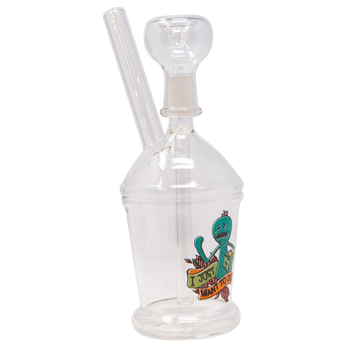 I Just Want To Die Mini Glass Bong  7 Inches