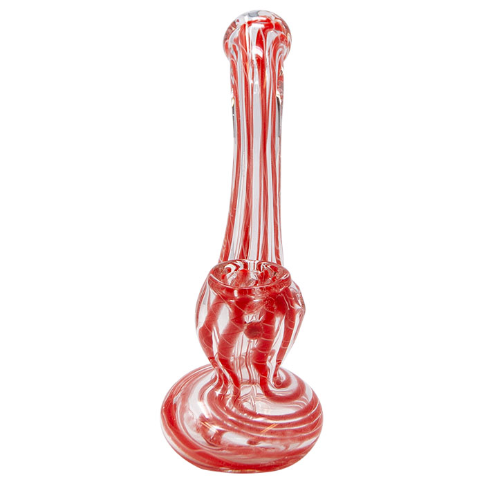 Red Colored Insideout Mini Glass Bubbler