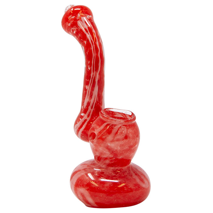 Red Colored Insideout Mini Glass Bubbler