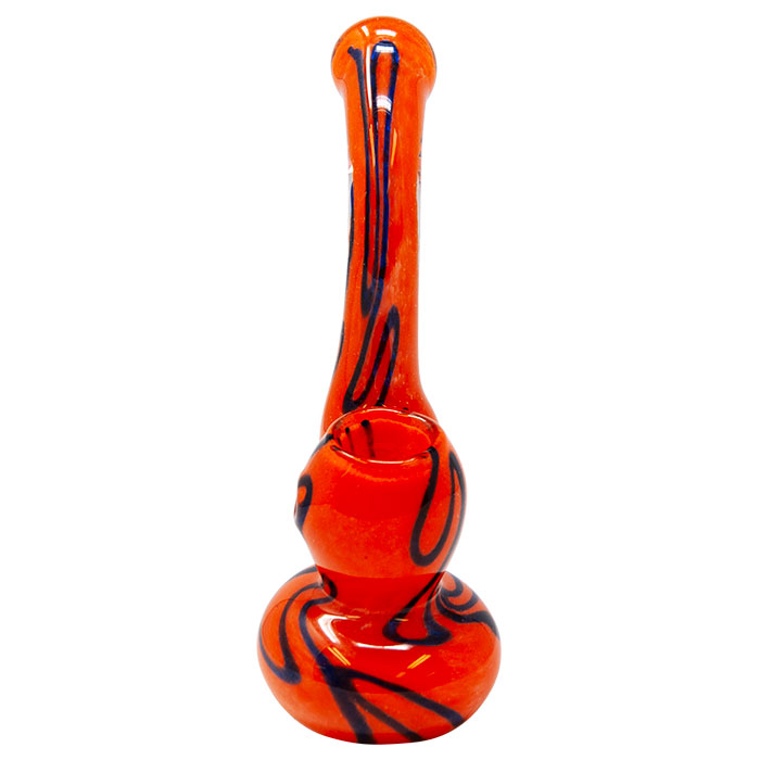 Orange Insideout Medium Glass Bubbler