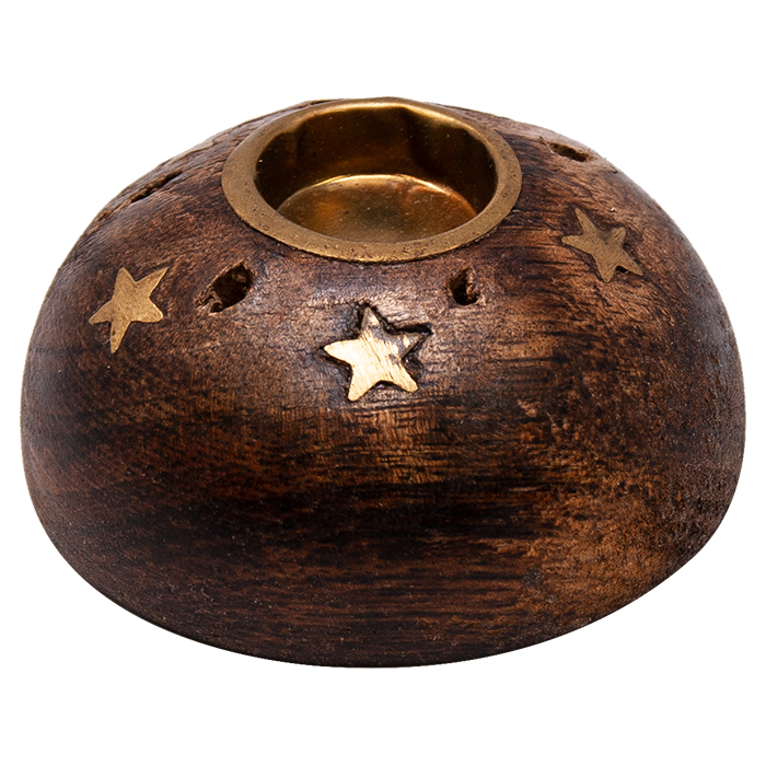 Wooden Round Incense Holder