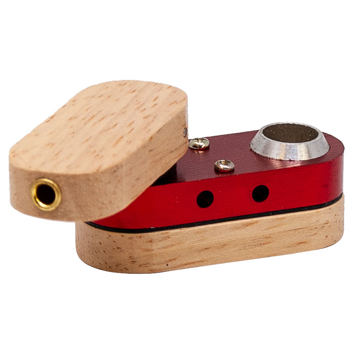 Red Metal And Wooden Monkey Pipe