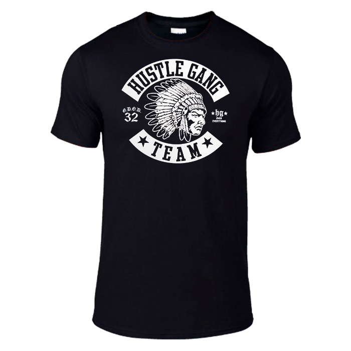 Hustle Team Gang Black Cotton T-shirt
