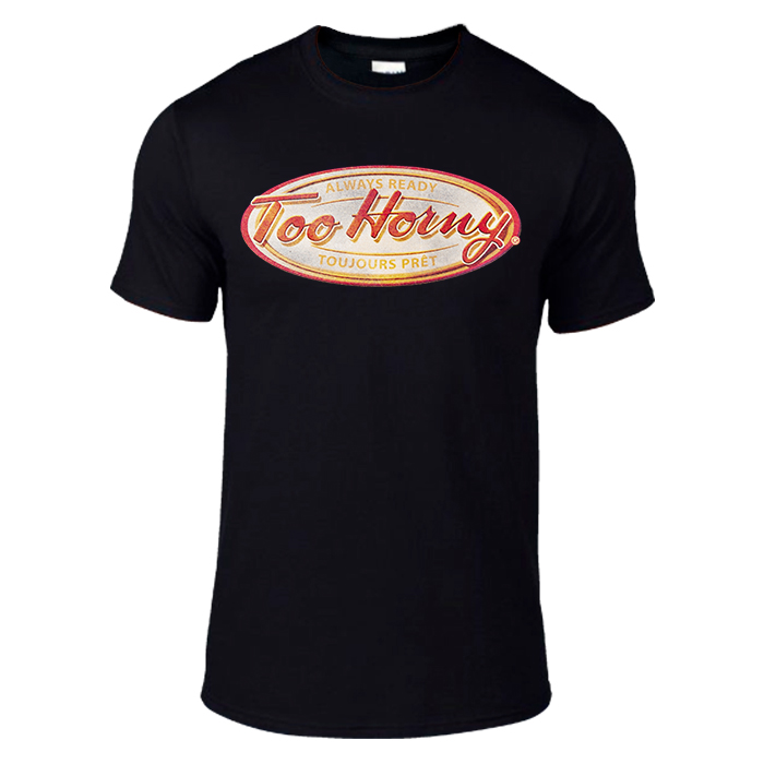 Too Horny Black Cotton T-shirt