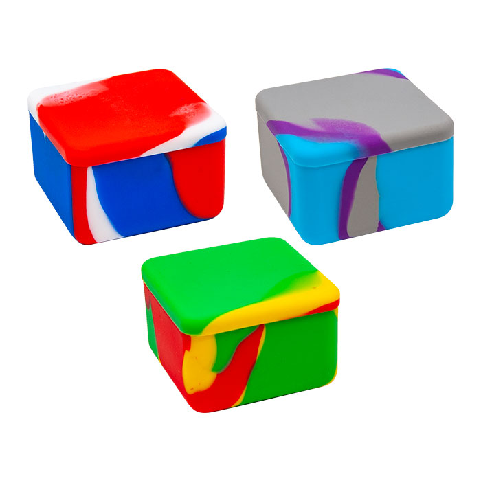 Square Shaped Assorted Color Silicone Container