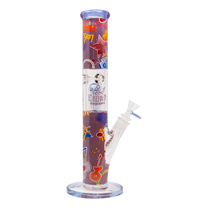 Music Love Crown Glass Tree Perc 14 Inches Bong from the Funk Collection