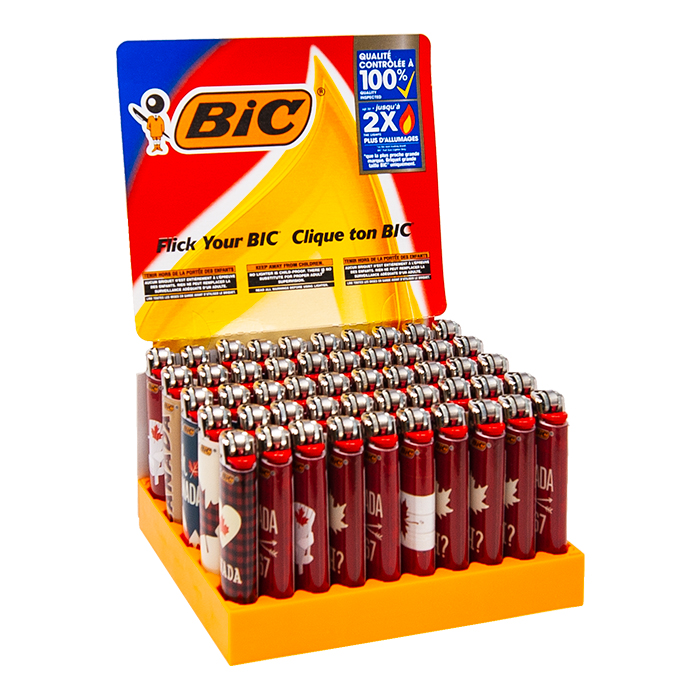 Canada  Bic Lighters Display Of 50