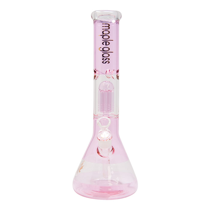 Pink Maple Glass Tree Percolator Bong 14 Inches