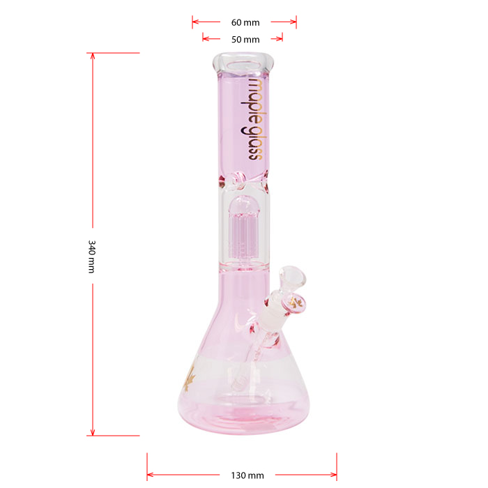 Pink Maple Glass Tree Percolator Bong 14 Inches