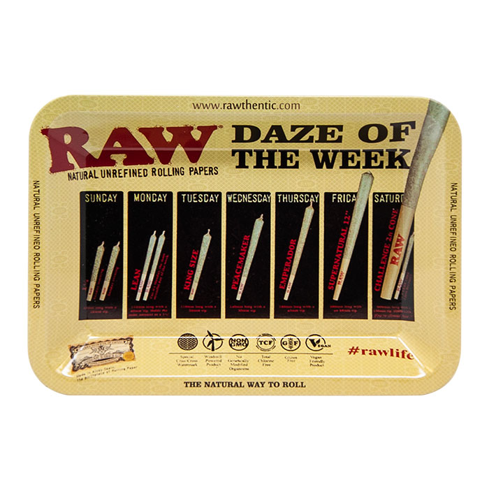 Raw Daze Of The Week Small Rolling Tray