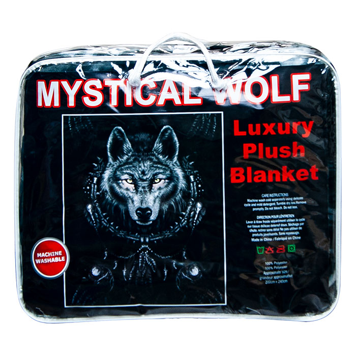 Mystical Wolf Queen Size Plush Blanket