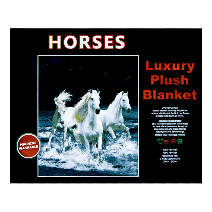Horses Queen Plush Blanket