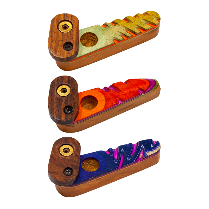Colorful Wooden Flip Pipe 3.5 Inches