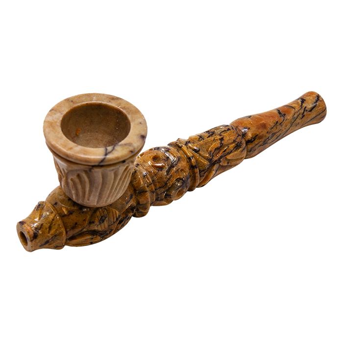 Carved Natural Stone Pipes 4.5 Inches