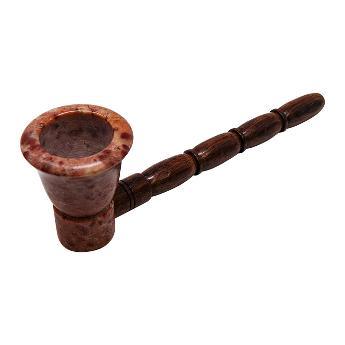 Wood Pipe With Stone Bowl 5 Inches