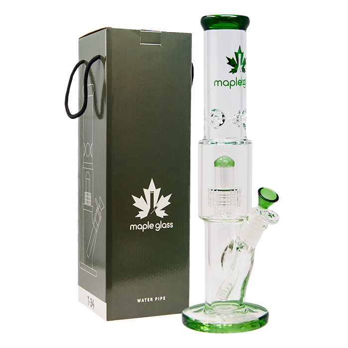 Green Maple Glass Inverted Showerhead To Tree Perc Bong