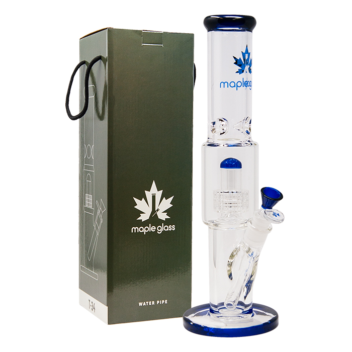 Blue Maple Glass Inverted Showerhead To Tree Perc Bong
