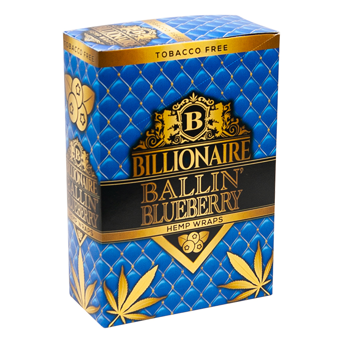 Billionaire Ballin Blueberry Hemp Wrap Display Of 25