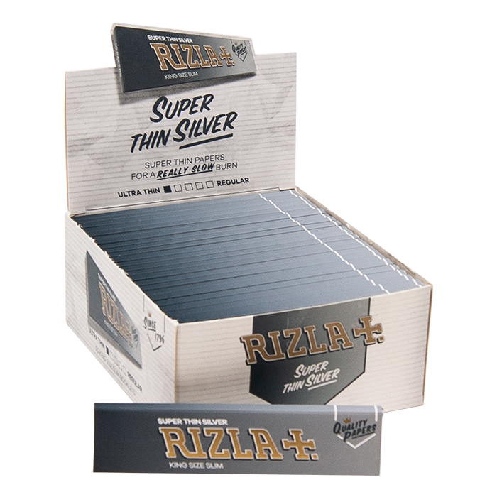 Rizla Super Thin Silver King Size Display Of 50