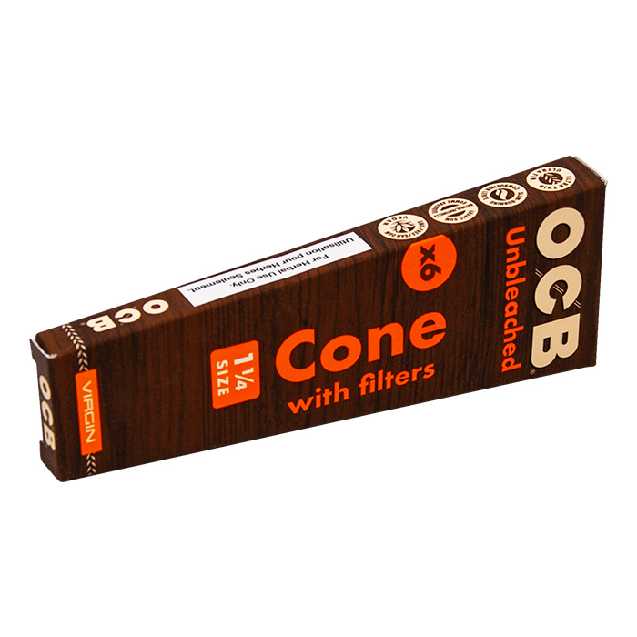 OCB Unbleached Ultra Fine Cones 1.25 Display of 32