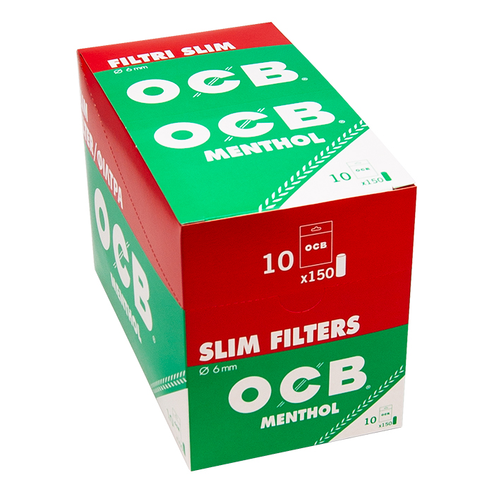 OCB Slim Filter Tips Menthol Display Of 10