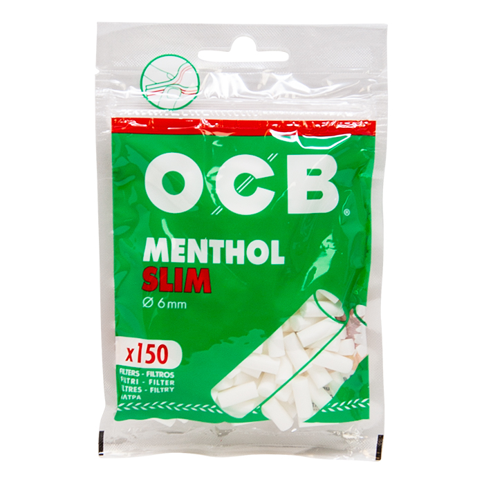 OCB Slim Filter Tips Menthol Display Of 10