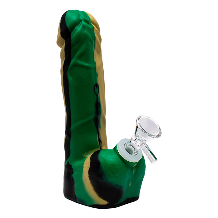 PENIS SHAPED GREEN SILICONE BONG