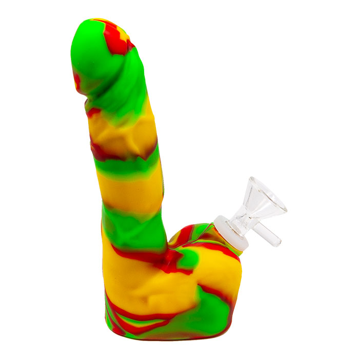 PENIS SHAPED YELLOW SILICONE BONG