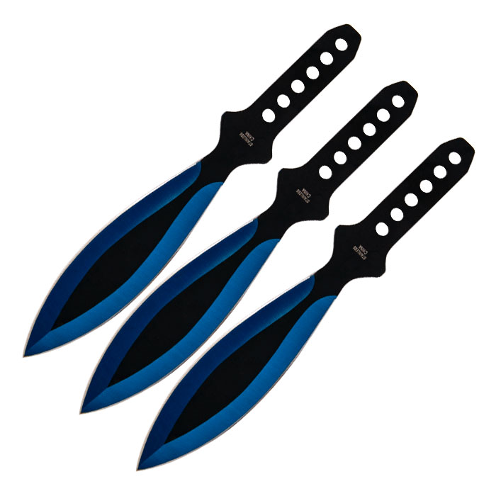 Blue   Shadow Triple Throw Knife